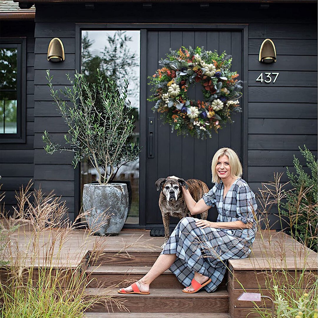 🎃White Pumpkins Ranunculus Wreath