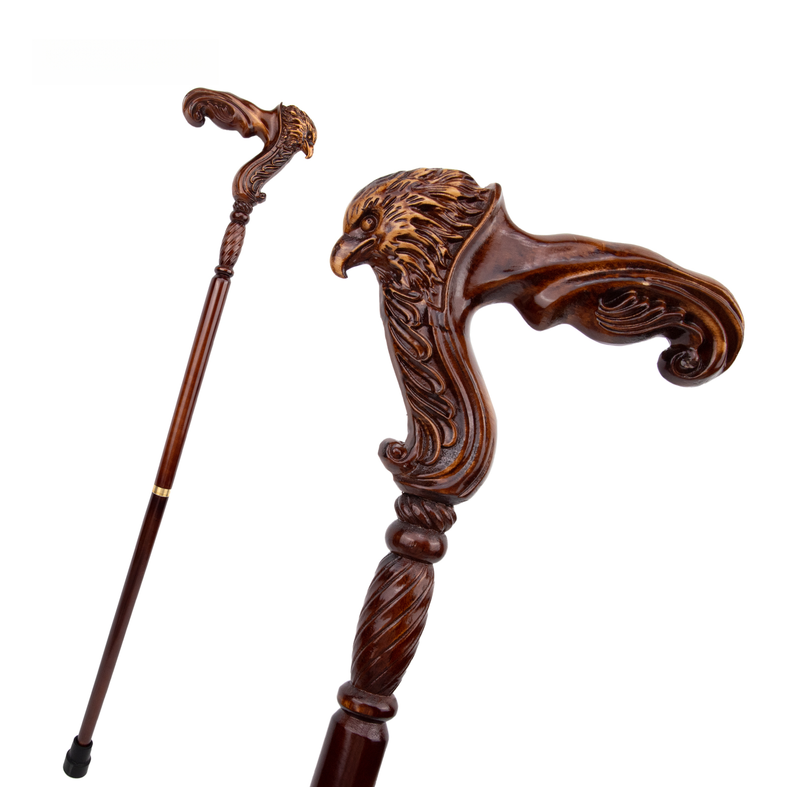 Eagle Brown Wooden Fashion Walking Stick Decorative Vampire Cospaly Party Wood Walking Cane Halloween Mace Wand Crosier