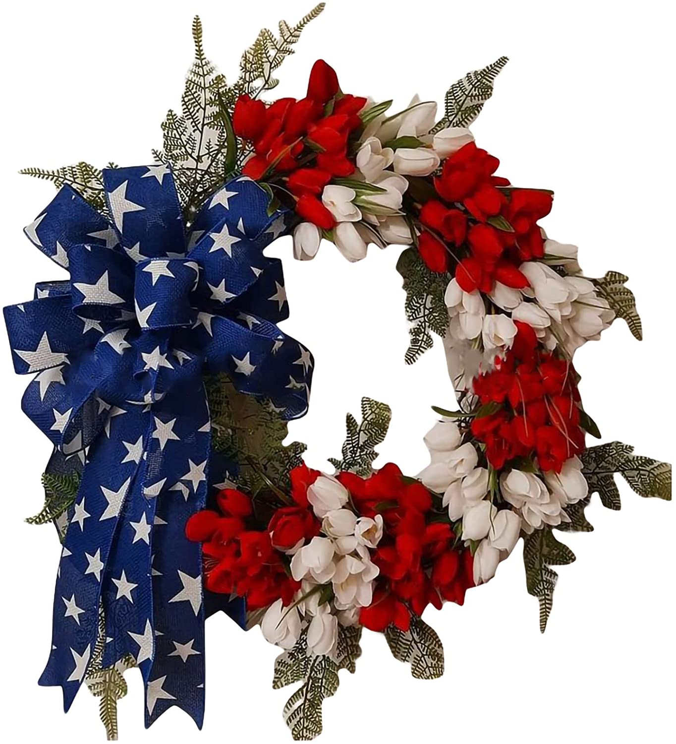 Poly Burlap American Flag Wreath