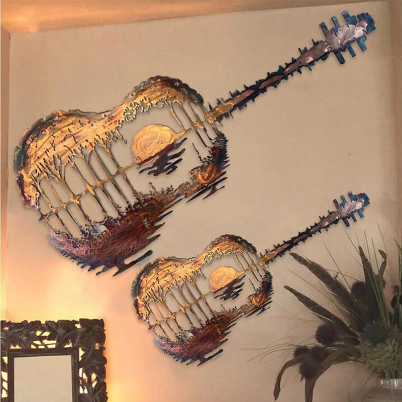 Abstract Guitar Metal Wall Art