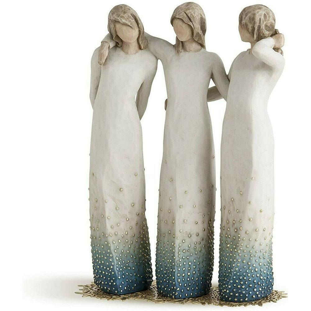 Sisters Forever Hand-painted Sculpture