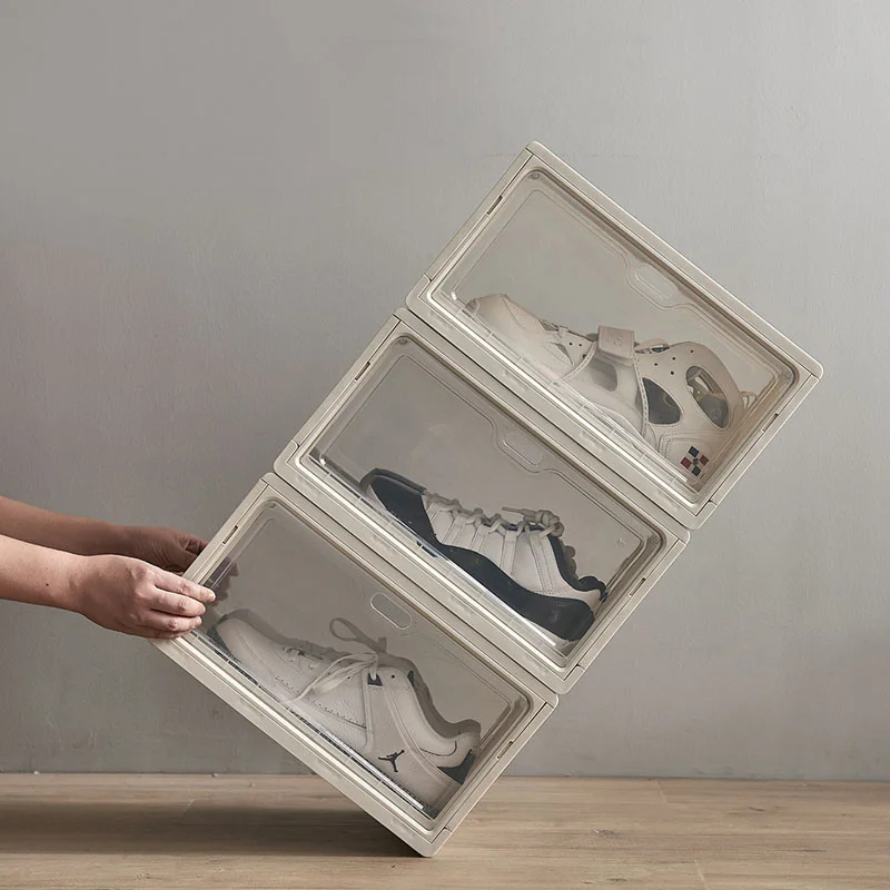 2 Pack Clear Thick Stackable Shoe Organizer