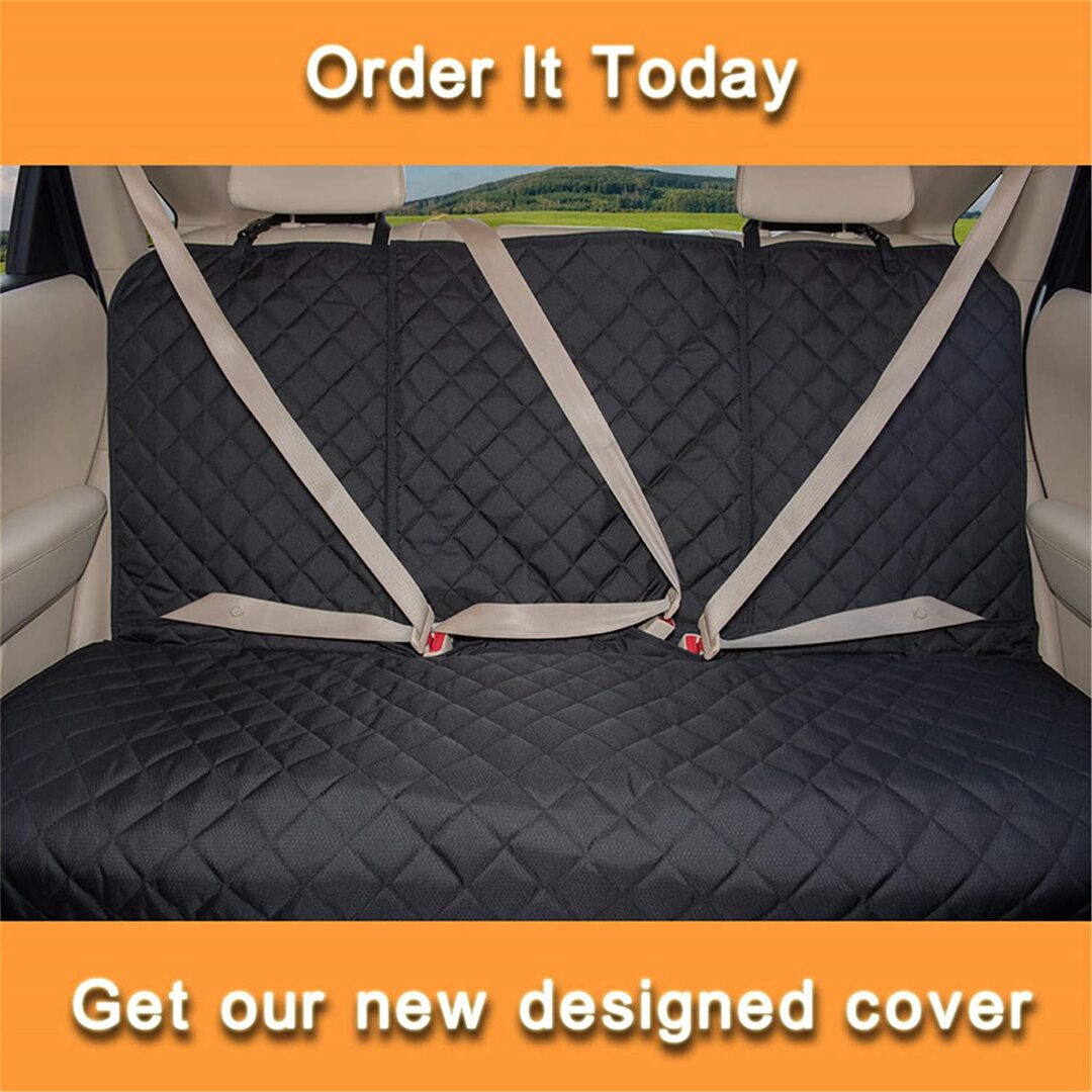Waterproof Dog Car Seat Covers Pet Seat Cover Nonslip Bench Seat Cover Compatible for Middle Seat Belt and Armrest Fits Most Cars