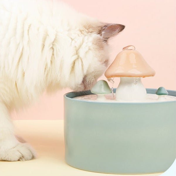 Mushroom Ceramic Pet Water Fountain
