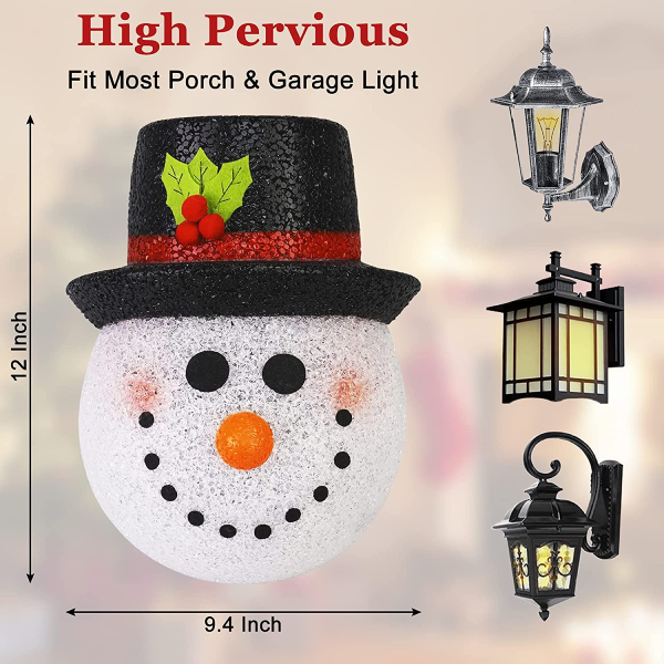 Christmas porch lampshade 2 pieces, Santa Claus lampshade outdoor Christmas decorations
