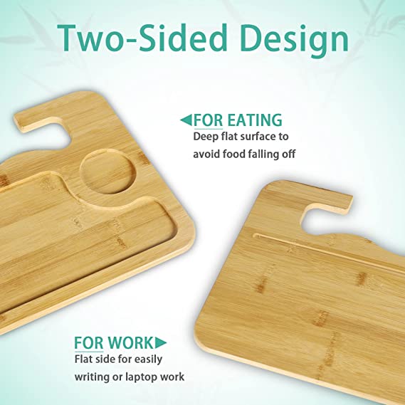 Car Bamboo Double Sided Steering Wheel Tray