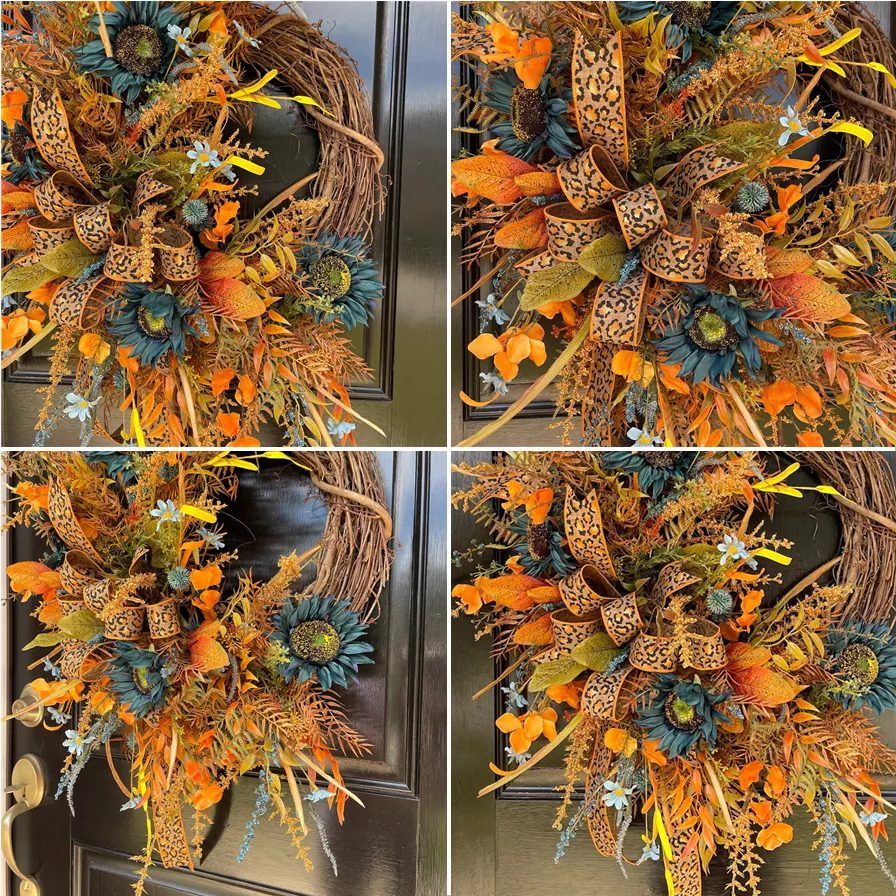 Christmas Extra Large Fall Grapevine Wreath - Single Or Double Door Design