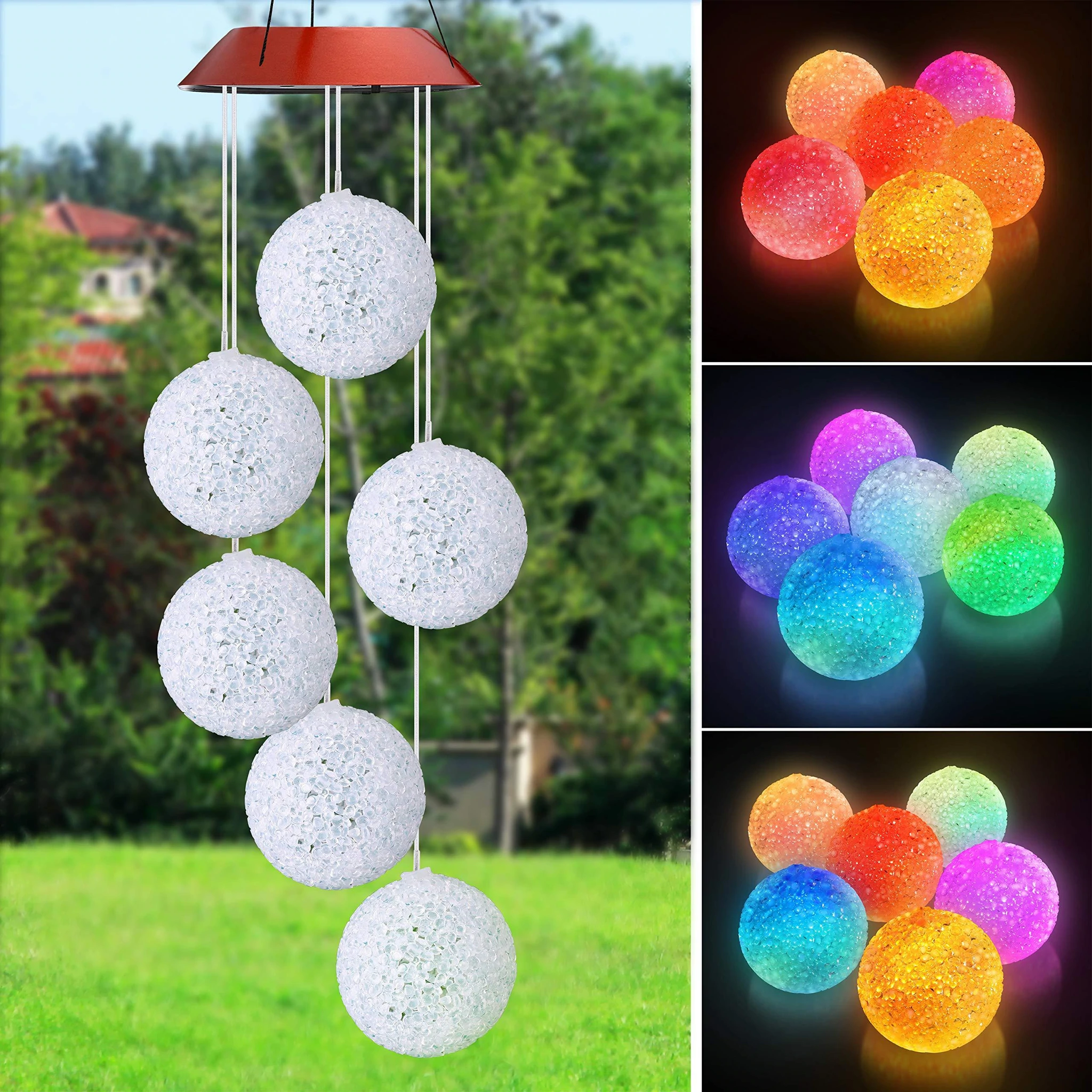Crystal Ball Solar Led Wind Chime
