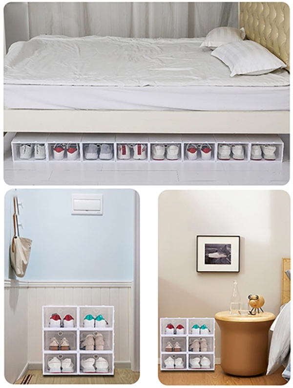 Shoe Storage Box Shoe Box Transparent Plastic Stackable Shoe Storage Box Saves Space And Fits Us Sizes
