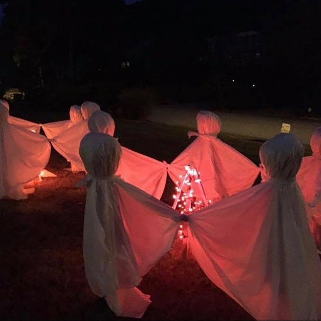 Halloween Garden Decorations Holding Hands White Witch