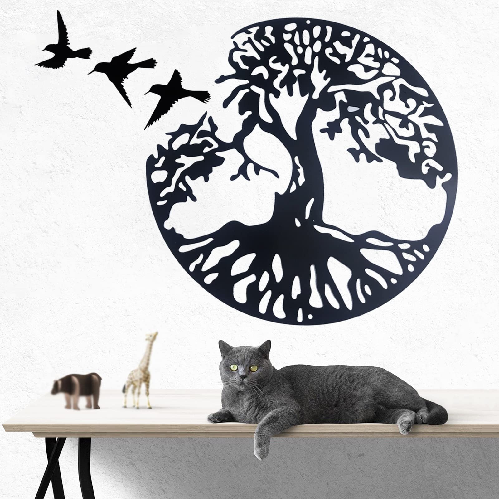 Metal tree of life wall art, bird of peace wall decor