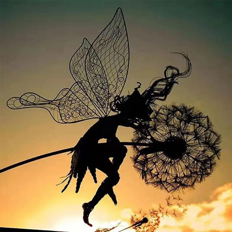 5 Pcs Fairy Steel Garden Sculptures - The Naughty Spirits Are Dancing