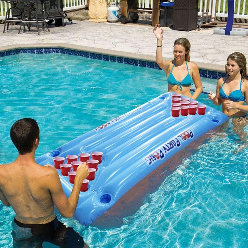 Inflatable Beer Table Cup Hole Floating Row Water Table Tennis Table Entertain