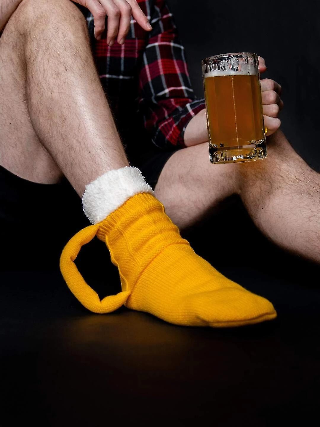 3d Beer Mug Socks Cute Unisex Novelty Warm Floor Sock For Men Women