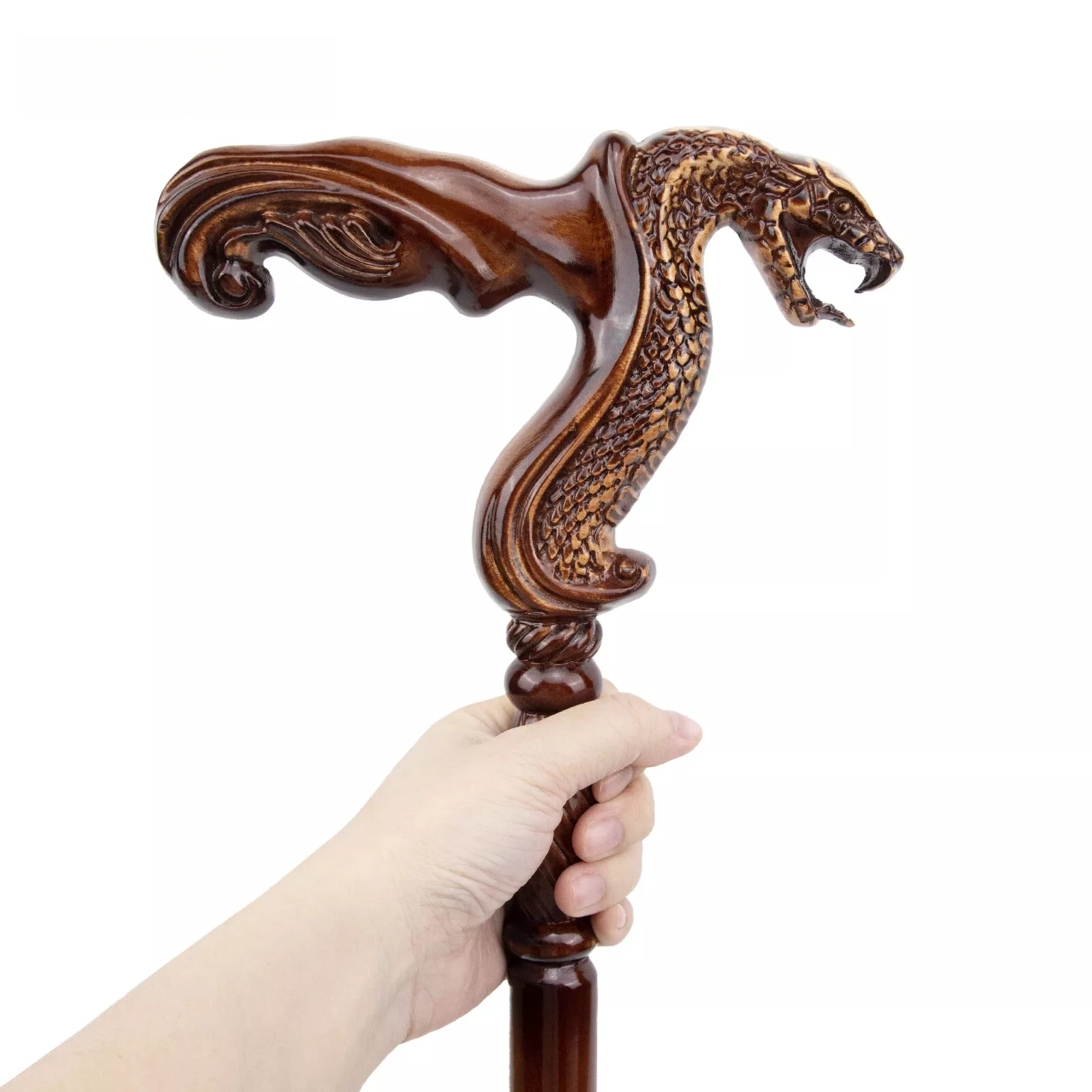 Cobra Snake Brown Wooden Fashion Walking Stick Party Wood Walking Cane