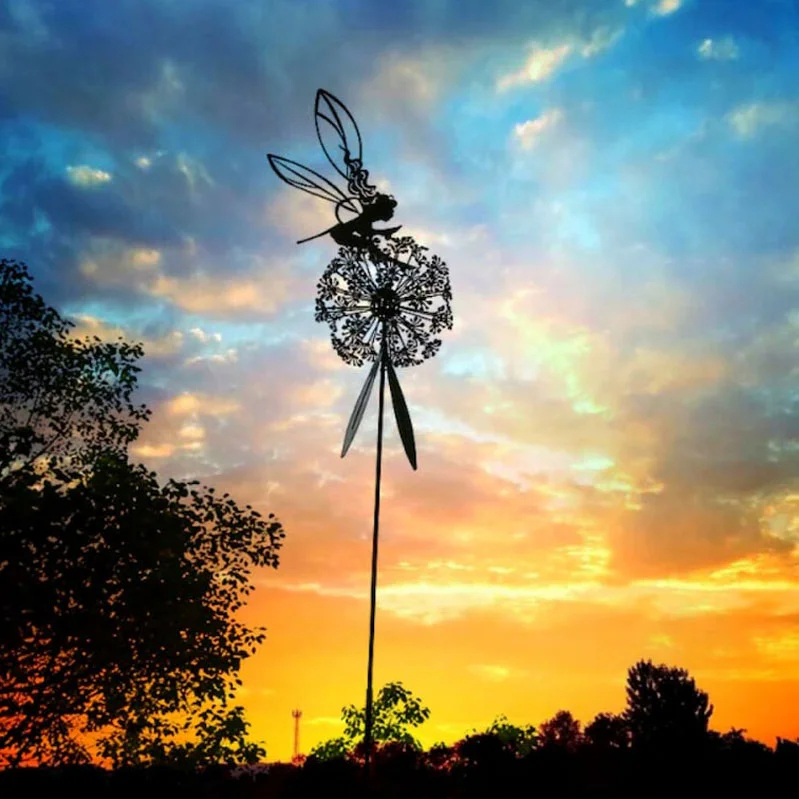 5 Pcs Fairy Steel Garden Sculptures - The Naughty Spirits Are Dancing