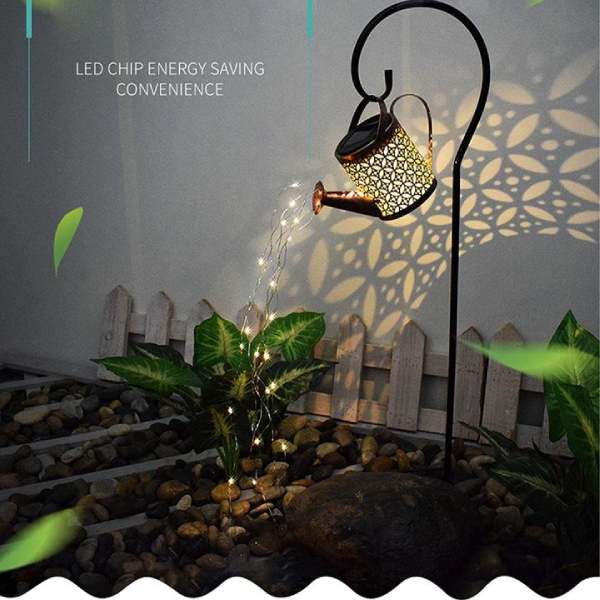 Solar Waterfall Lights Outdoor Garden Decor Yard Romantic Atmosphere