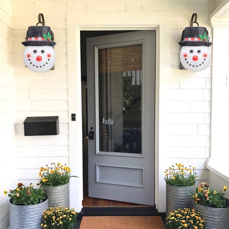 Christmas Snowman Porch Light Cover New Year