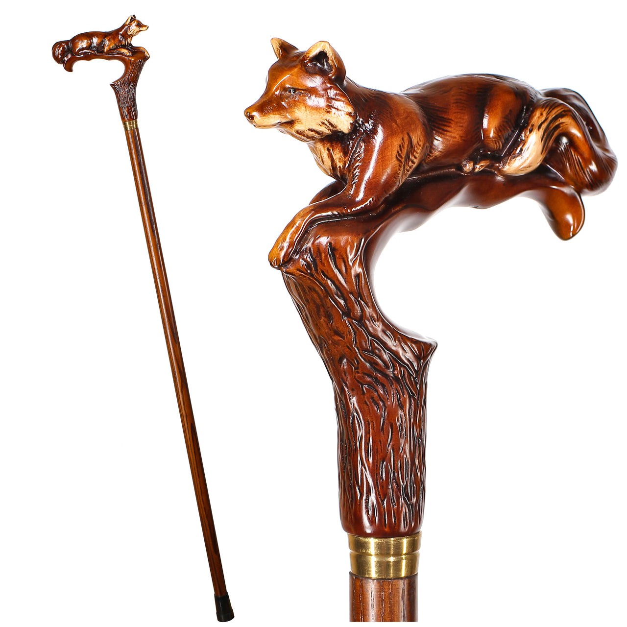 Fox Elegant Wooden Wooden Walking Stick Cane