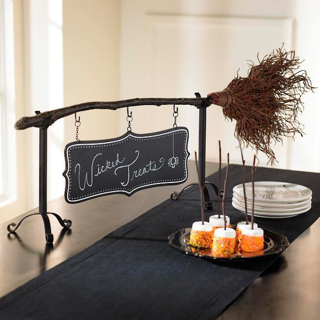 Broomstick Snack Bowl Stand,Halloween Party Decoration