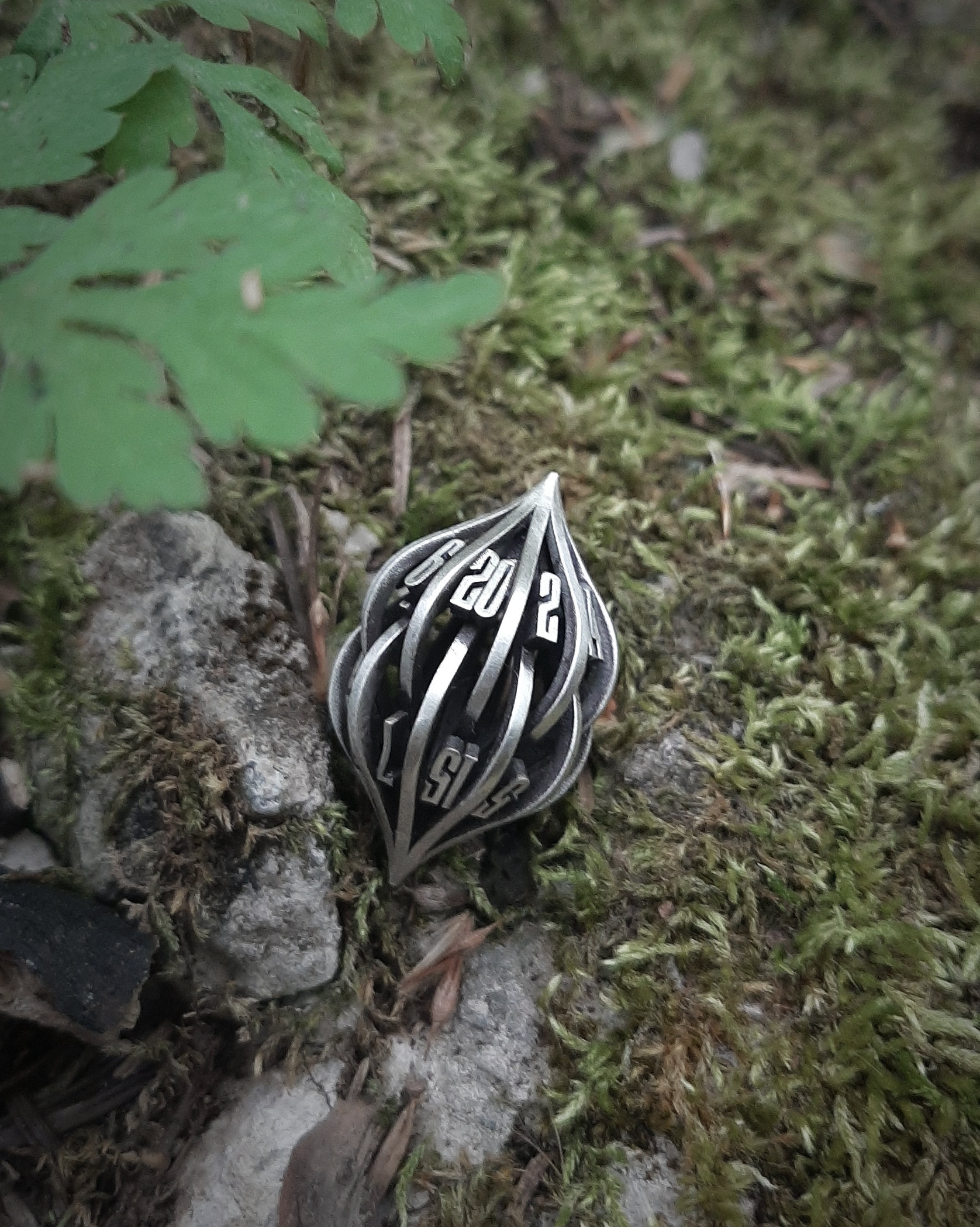 The Arcanum D20- 3d printed metal Dice - RPG dice - D20 - metal