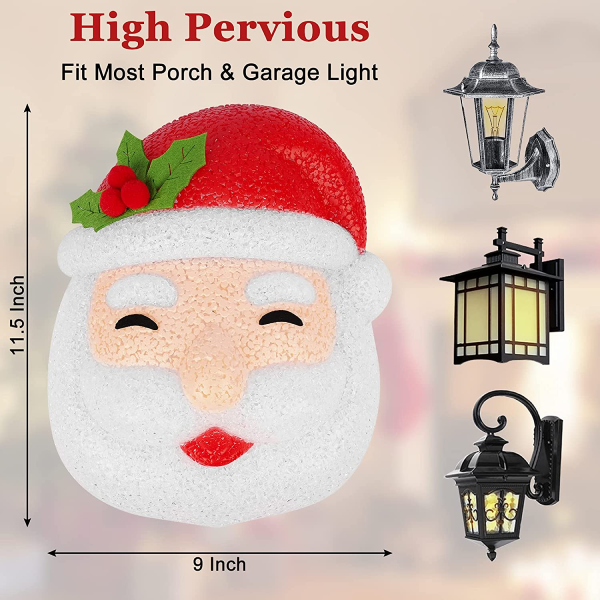 Christmas porch lampshade 2 pieces, Santa Claus lampshade outdoor Christmas decorations