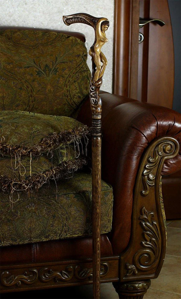 LOVE SEXY Naked girl Wooden walking stick cane