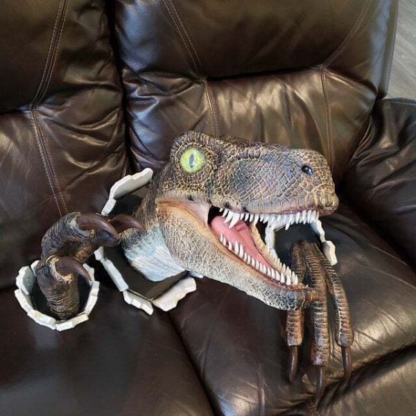 Wall Bursting Velociraptor Decorations