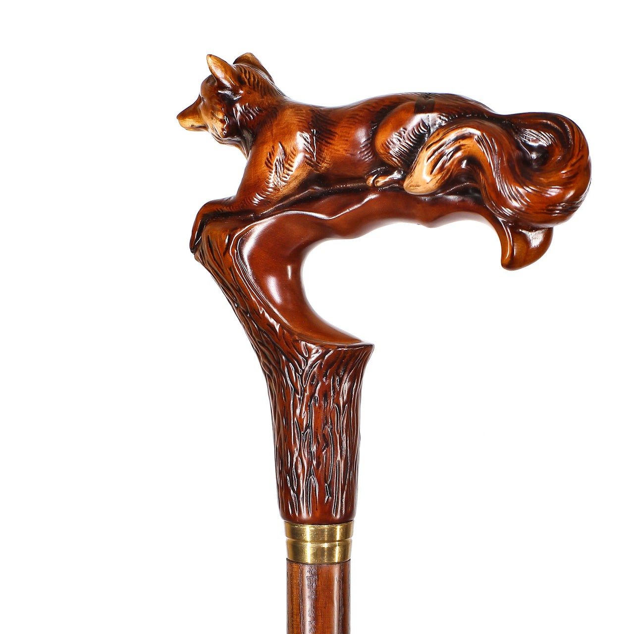 Fox Elegant Wooden Wooden Walking Stick Cane