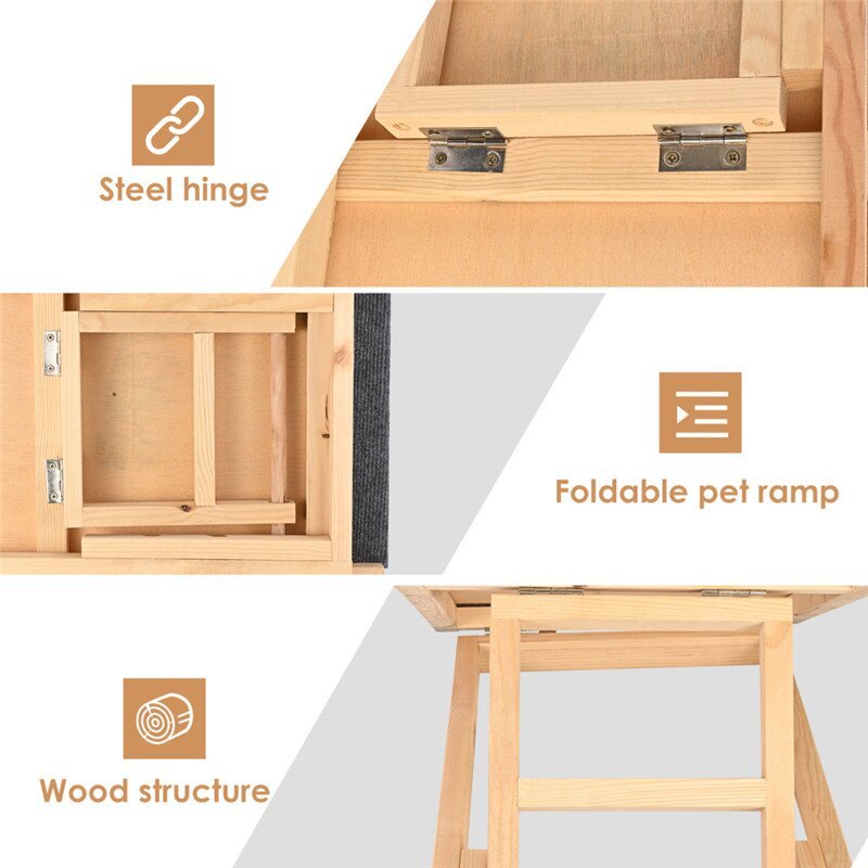 The PawRamp Lite-Natural, Adjustable Dog Ramp