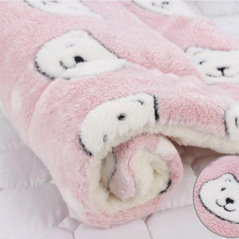 Cosy Calming Pet Blanket Coffe with Footprint