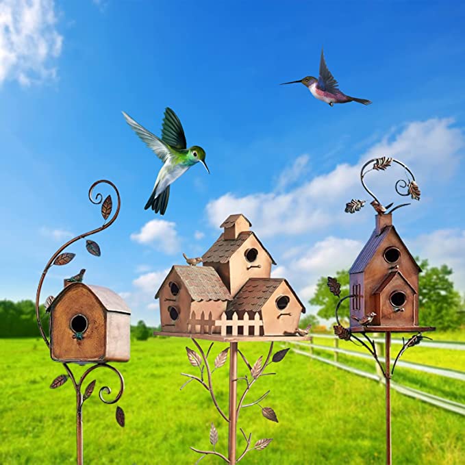 Birdhouse Garden Stakes