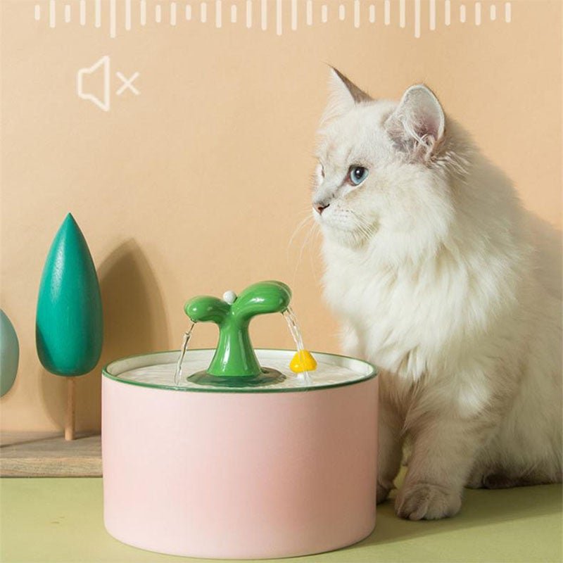 Spring Series Ceramic Cat Drinking Fountain