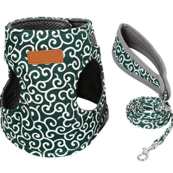 Pet Dog Cat Harness Vest Collar Outdoor Walking Leash Set