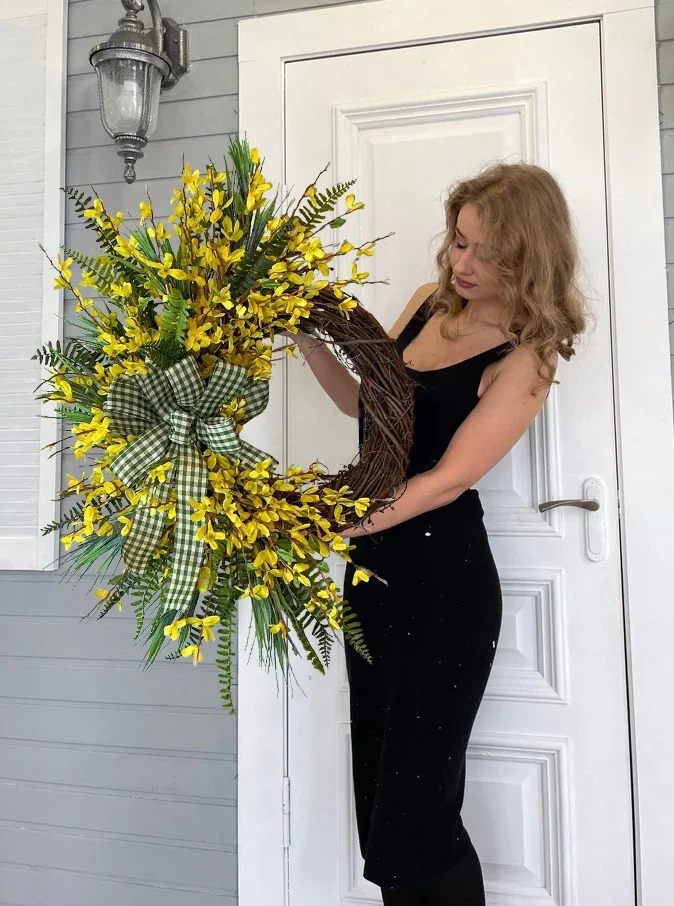 🌻Forsythia Wreath Honeysuckle Wreath🌻