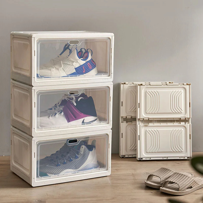 2 Pack Clear Thick Stackable Shoe Organizer