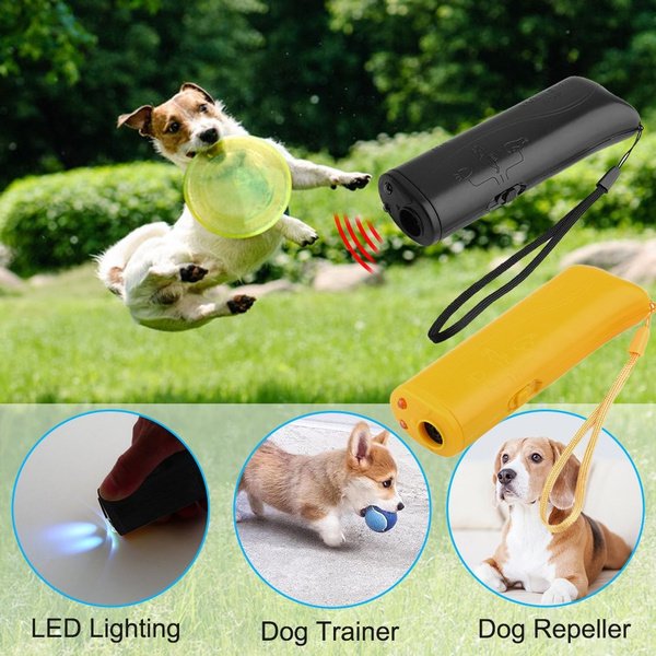 Pet Dog Repeller Anti Barking Stop Bark Training Device Trainer LED Ultrasonic 3 in 1 - Ultrasonic Dog Chaser and Training Device || Dog Training Device