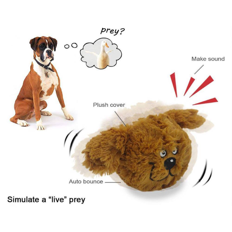 Dog Interactive Toy Plush Giggle Ball Shake Squeak Crazy Bouncer Ball for Exercise
