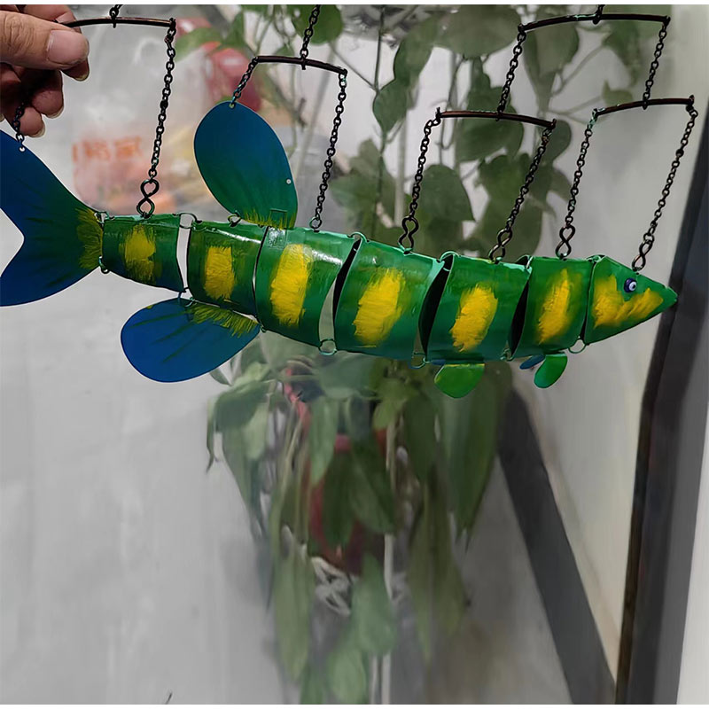 Metal Craft Tropical Fish Art Wind Chime Hanging Ornament