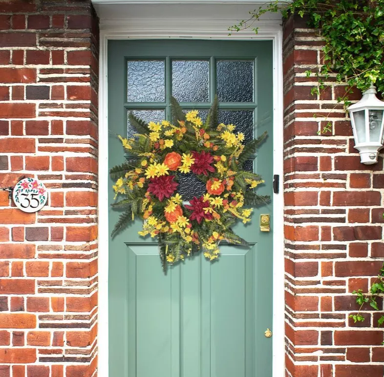 Summer Front Door Wreath Daisies and Wildflowers Wreath