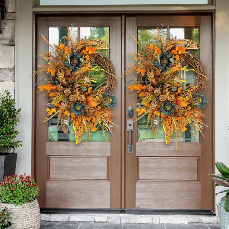 Christmas Extra Large Fall Grapevine Wreath - Single Or Double Door Design