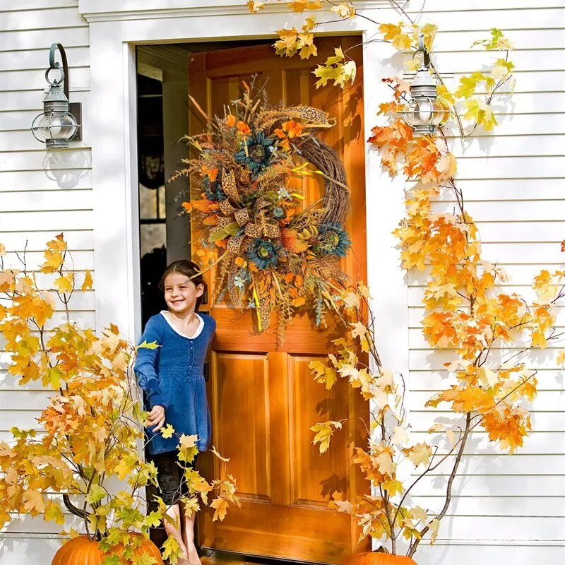 Christmas Extra Large Fall Grapevine Wreath - Single Or Double Door Design