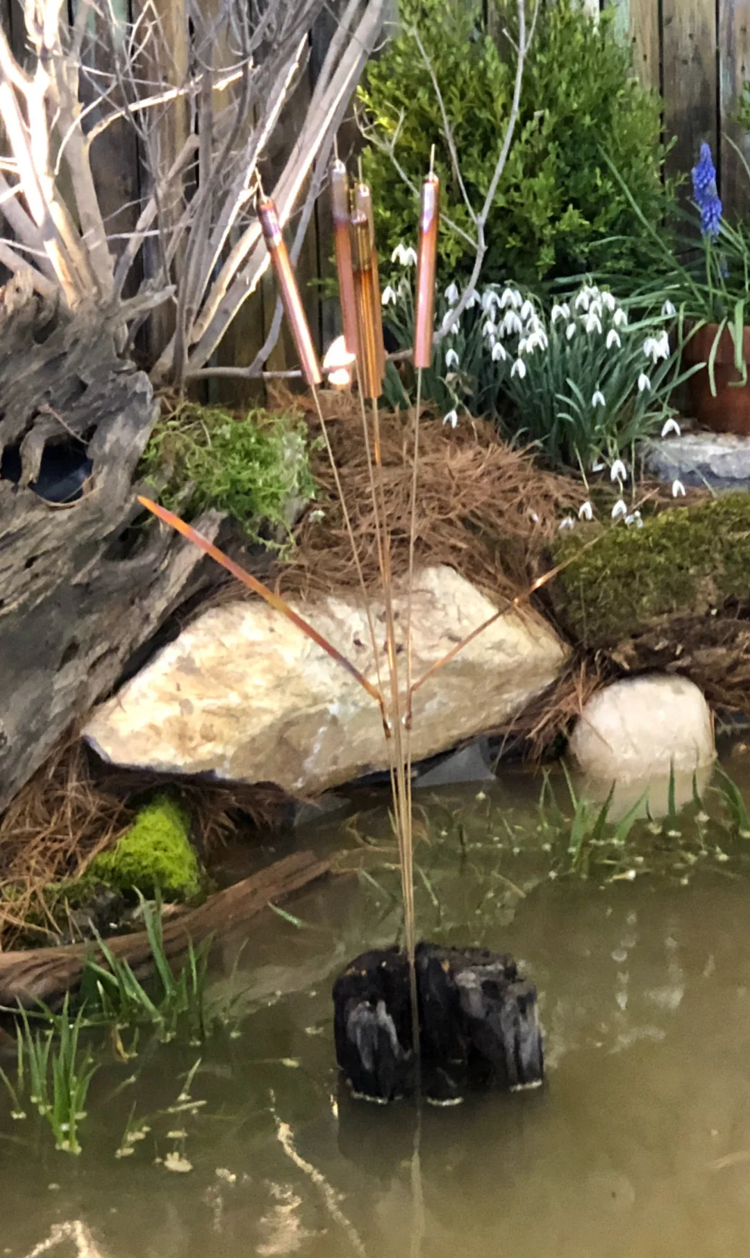 Copper Cattail Wind Chimes