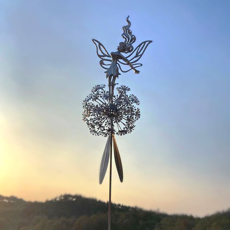 New 3d Flower Fairy Elf Dancing With Dandelion Sculpture