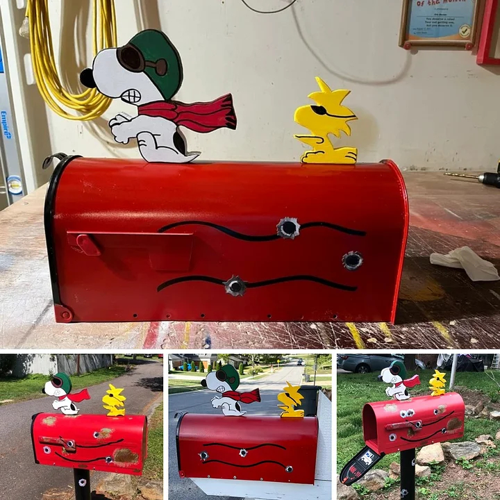 Patina Snoopy Red Baron Mailbox