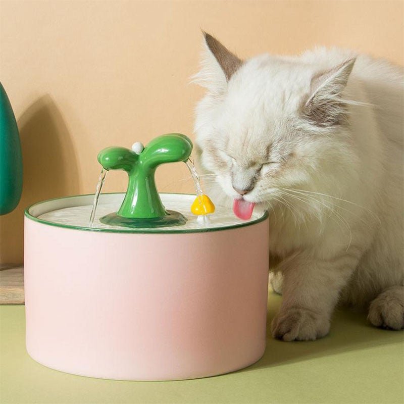 Spring Series Ceramic Cat Drinking Fountain