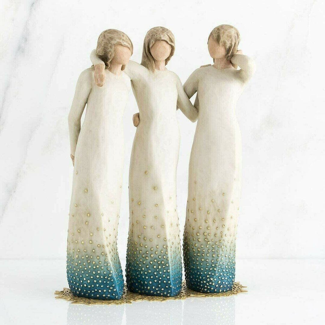 Sisters Forever Hand-painted Sculpture