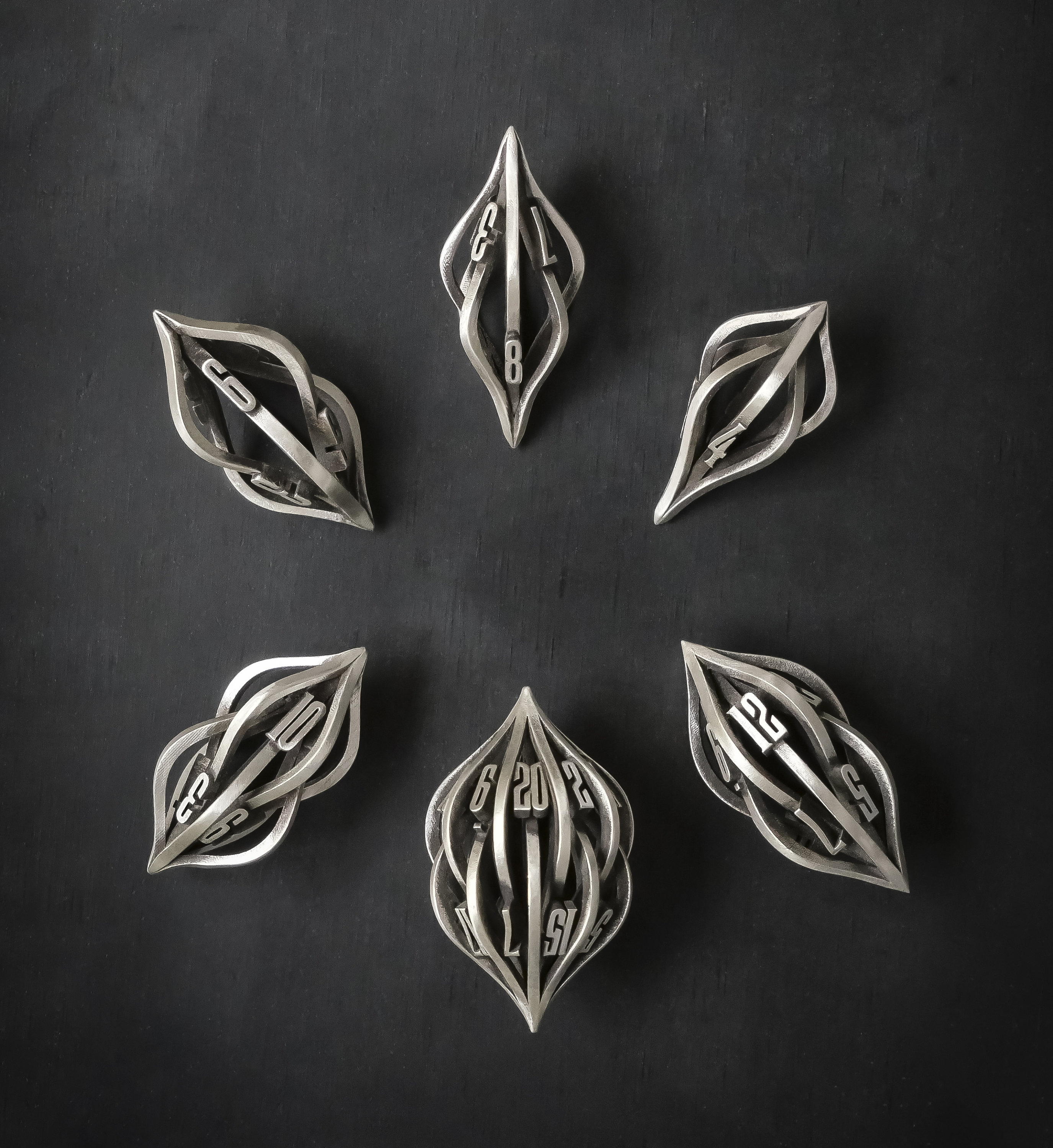 The Arcanum D20- 3d printed metal Dice - RPG dice - D20 - metal