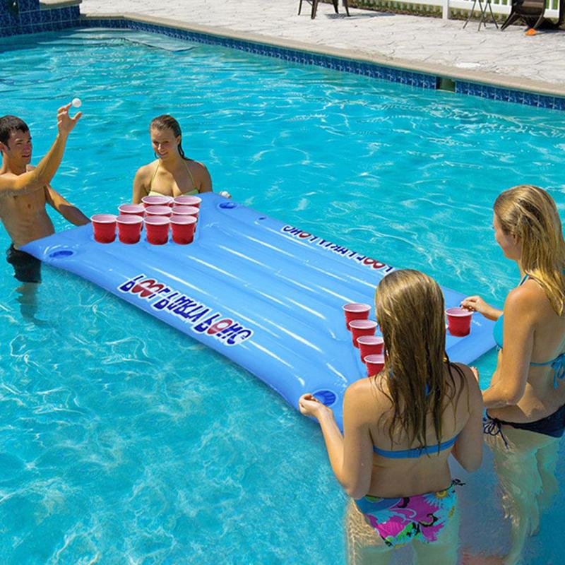 Inflatable Beer Table Cup Hole Floating Row Water Table Tennis Table Entertain