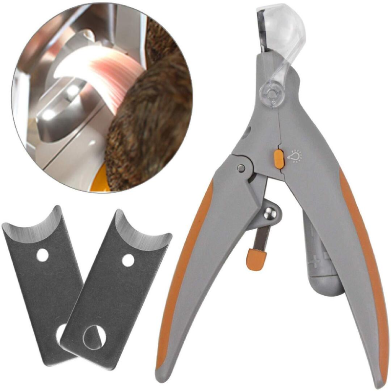 Pet Nail Clippers With LED Light Orange